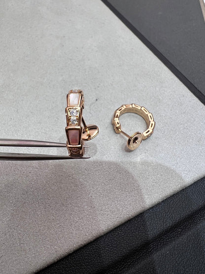 [OrnoraJewelry]SERPENTI MOP PINK GOLD EARRINGS
