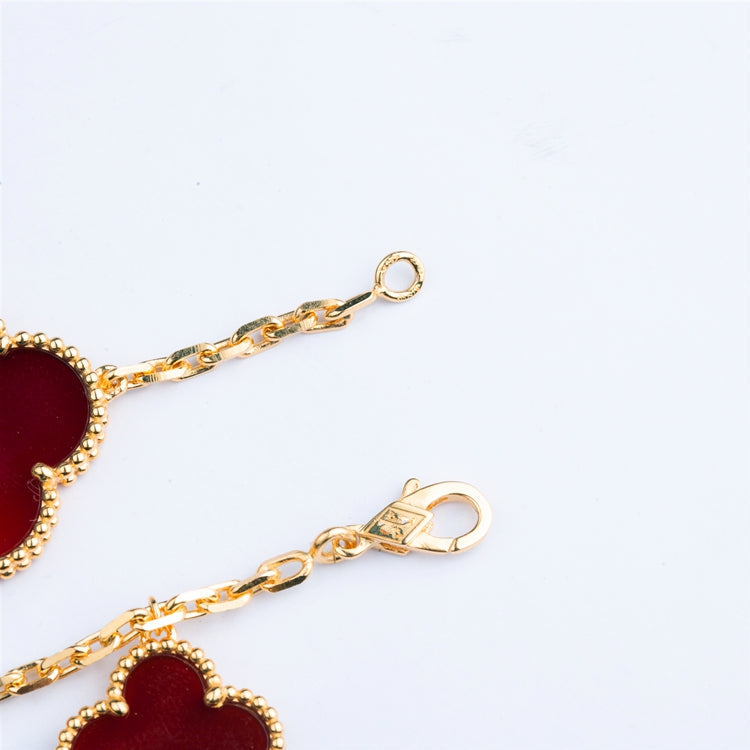 [OrnoraJewelry]CLOVER BRACELET 5 MOTIFS CARNELIAN TIGER EYE