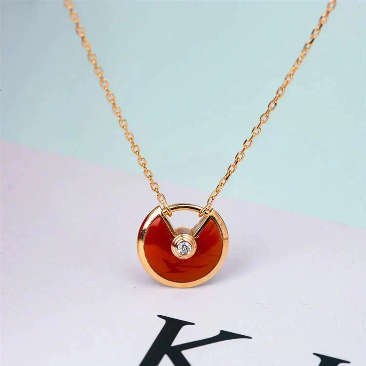 [OrnoraJewelry]AMULETTE GOLD CARNELIAN ONYX NECKLACE