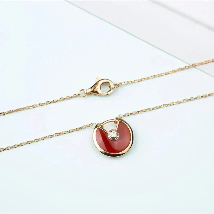 [OrnoraJewelry]AMULETTE GOLD CARNELIAN ONYX NECKLACE