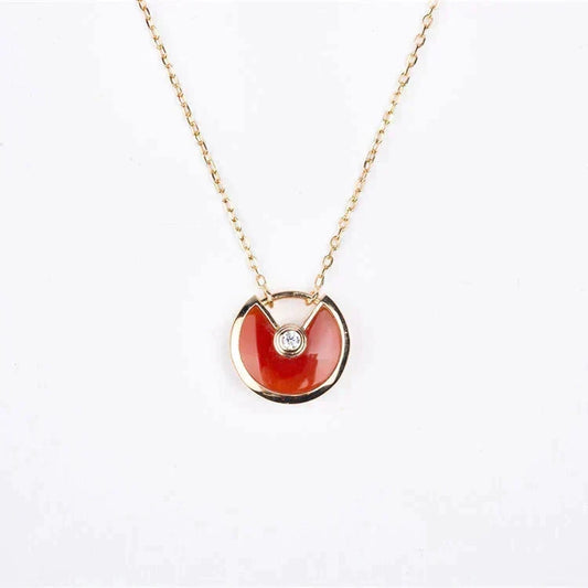 [OrnoraJewelry]AMULETTE GOLD CARNELIAN ONYX NECKLACE