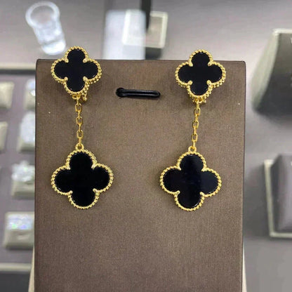 [OrnoraJewelry]CLOVER 2 MOTIFS  EARRINGS (MULTIPLE CHOICESC