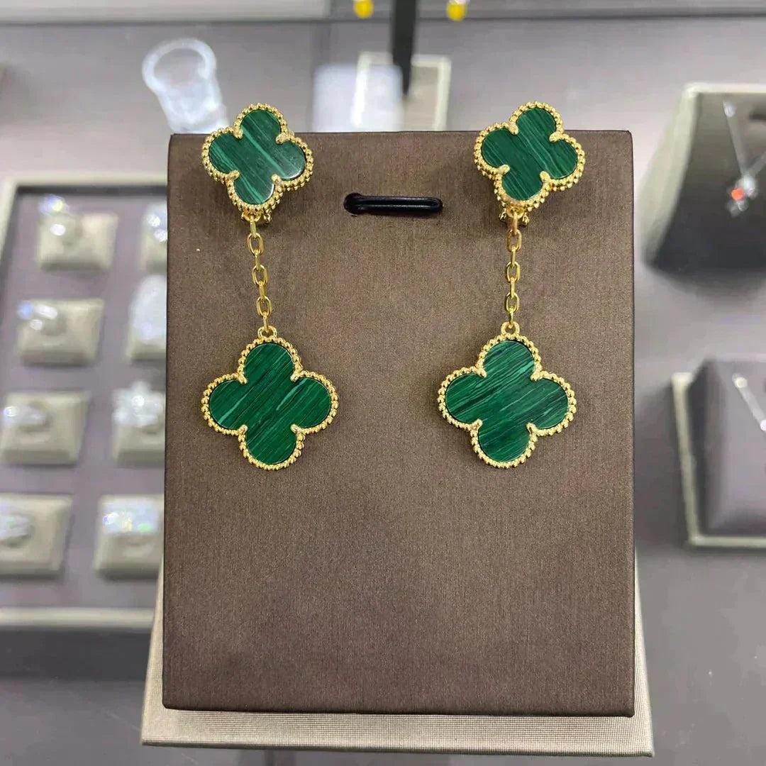 [OrnoraJewelry]CLOVER 2 MOTIFS  EARRINGS (MULTIPLE CHOICESC