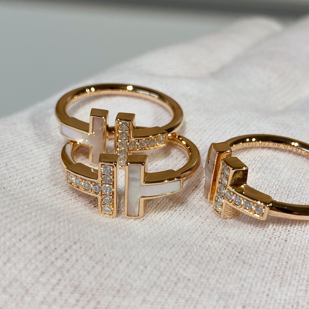 [Ornora Jewelry]T WIRE MOP DIAMOND RING PINK GOLD