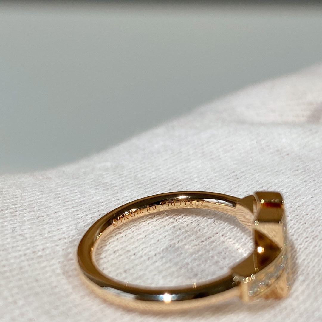 [Ornora Jewelry]T WIRE MOP DIAMOND RING PINK GOLD