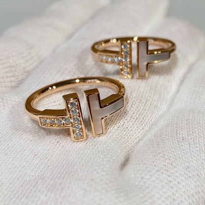 [Ornora Jewelry]T WIRE MOP DIAMOND RING PINK GOLD