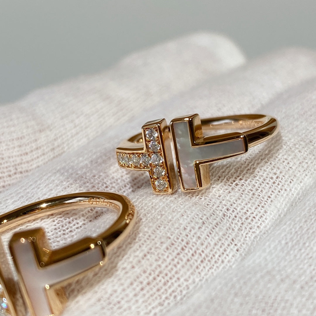[Ornora Jewelry]T WIRE MOP DIAMOND RING PINK GOLD