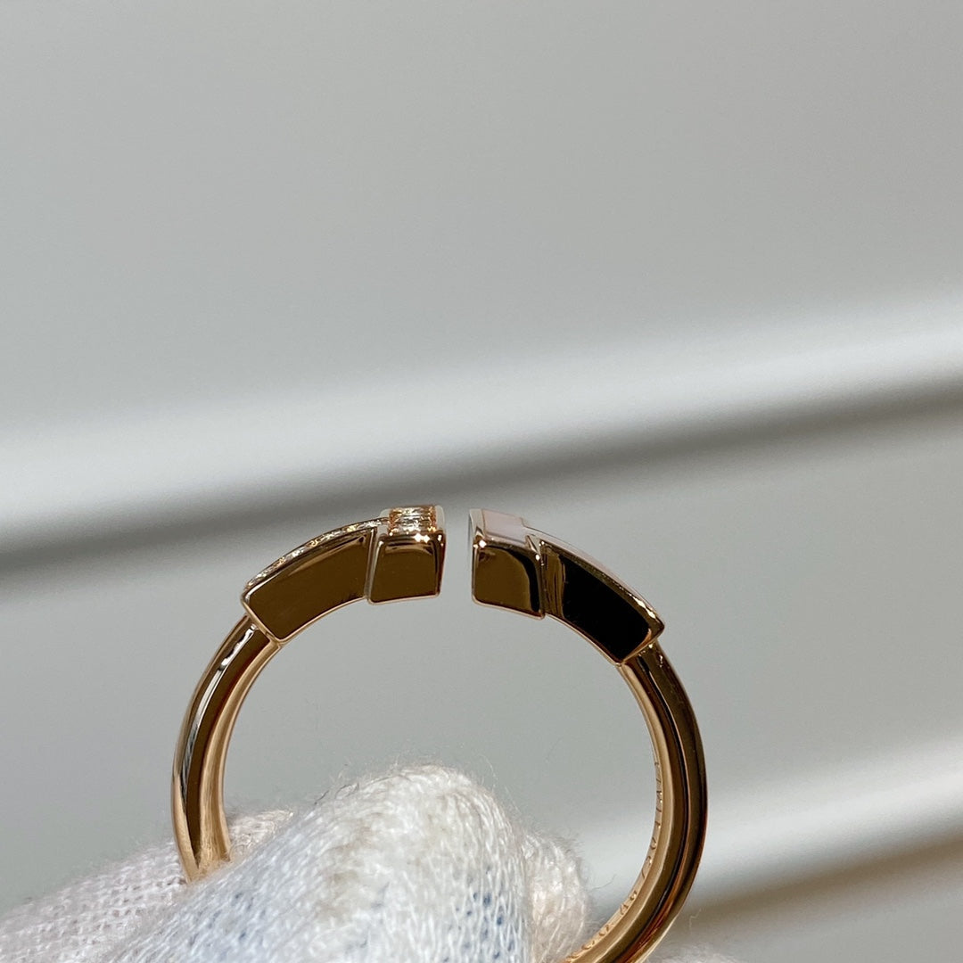 [Ornora Jewelry]T WIRE MOP DIAMOND RING PINK GOLD