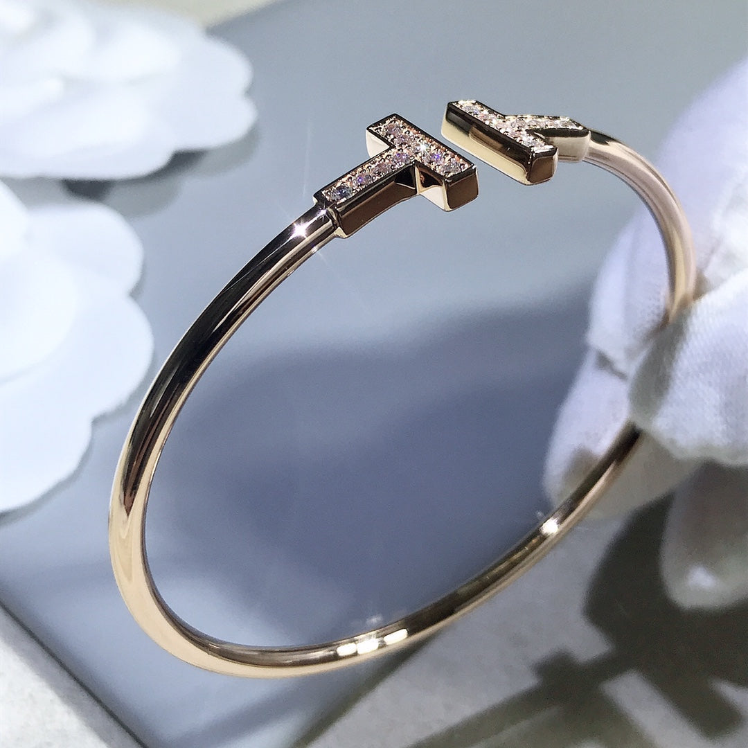 [Ornora Jewelry]T BRACELET PINK GOLD 1.8MM DIAMOND