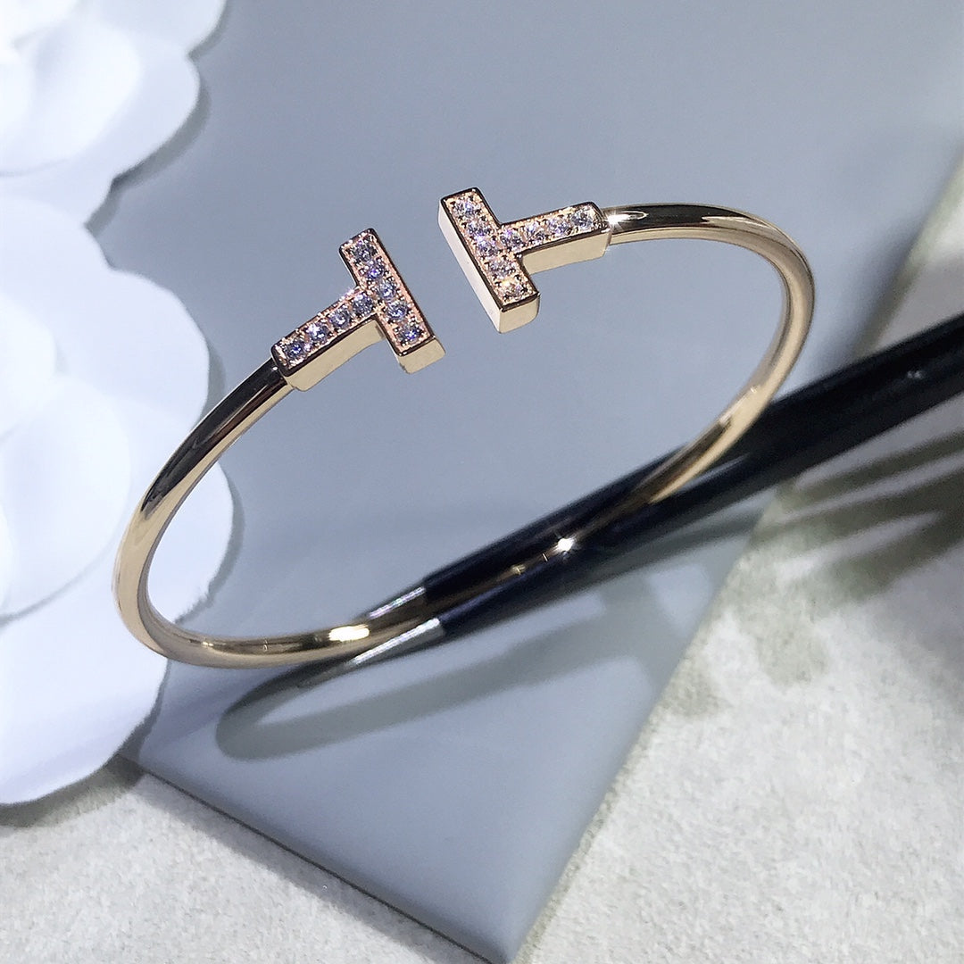 [Ornora Jewelry]T BRACELET PINK GOLD 1.8MM DIAMOND