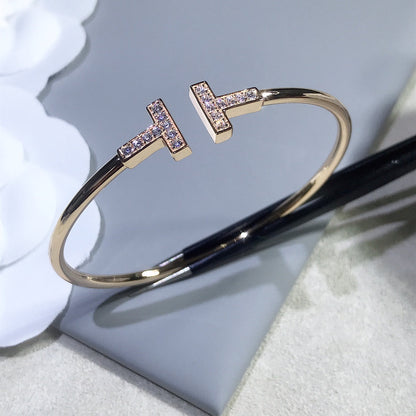 [Ornora Jewelry]T BRACELET PINK GOLD 1.8MM DIAMOND