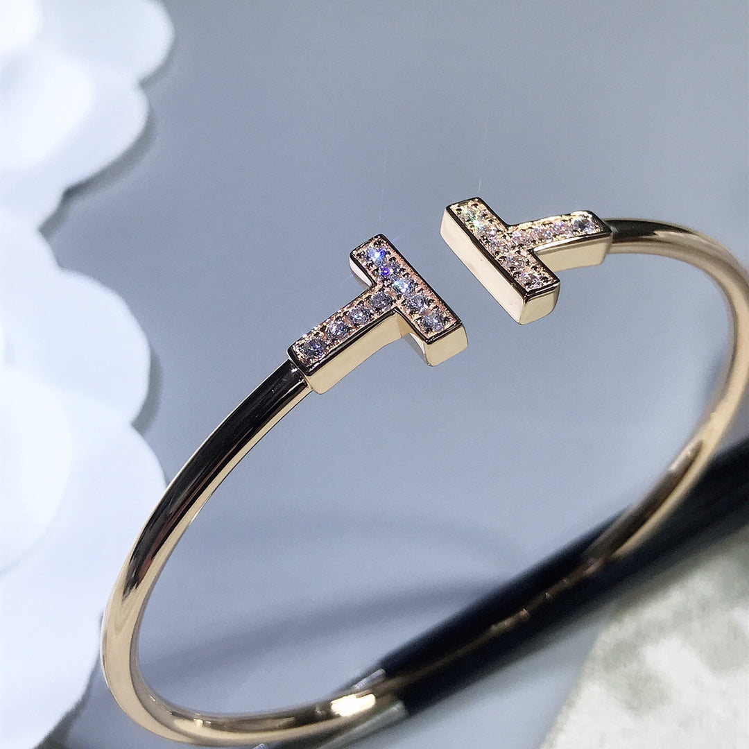 [Ornora Jewelry]T BRACELET PINK GOLD 1.8MM DIAMOND