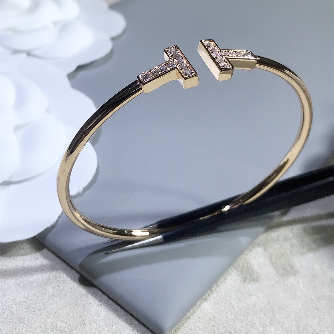 [Ornora Jewelry]T BRACELET PINK GOLD 1.8MM DIAMOND