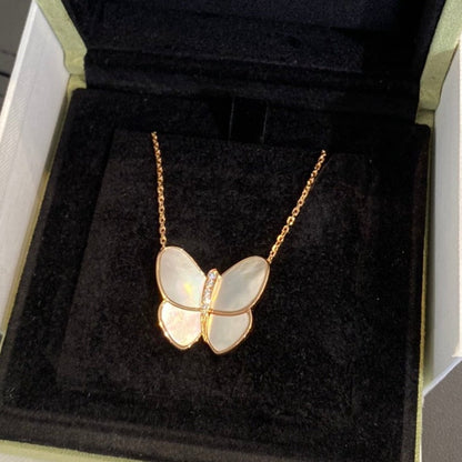 [OrnoraJewelry]BUTTERFLY GOLD MOP DIAMOND NECKLACE