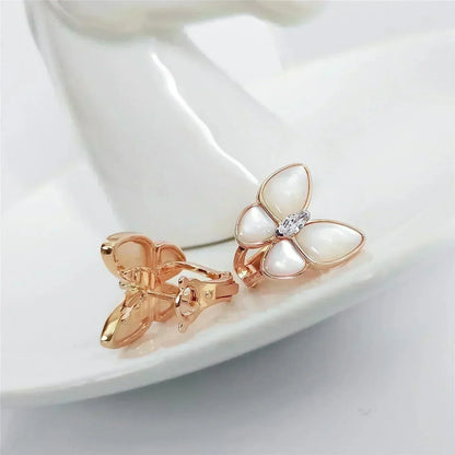[OrnoraJewelry]BUTTERFLY MOP DIAMOND EARRINGS