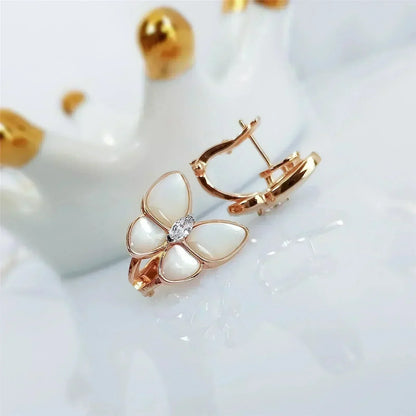 [OrnoraJewelry]BUTTERFLY MOP DIAMOND EARRINGS