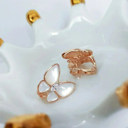 [OrnoraJewelry]BUTTERFLY MOP DIAMOND EARRINGS