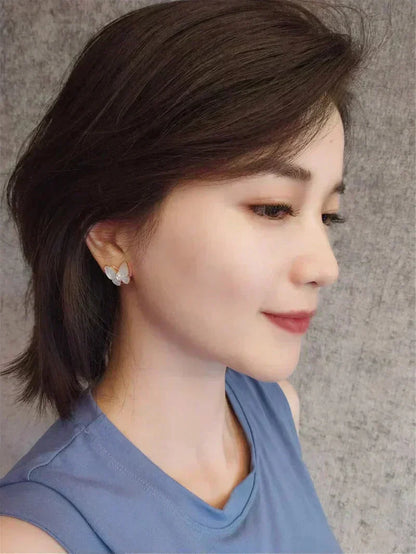 [OrnoraJewelry]BUTTERFLY MOP DIAMOND EARRINGS