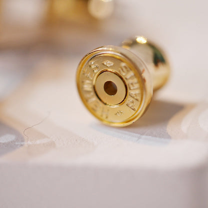 [OrnoraJewelry]MINI POP H GOLD EARRINGS GREY