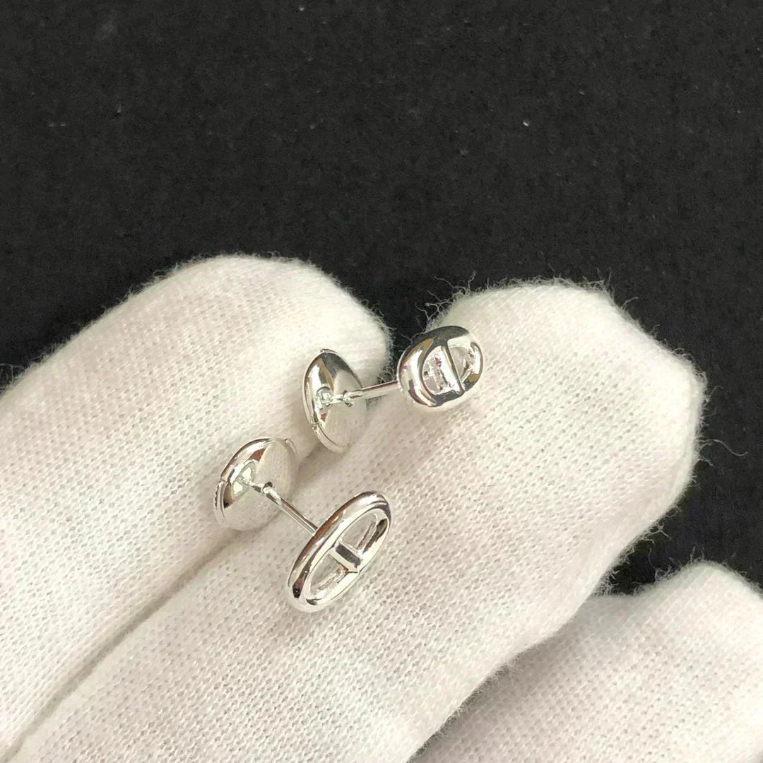 [OrnoraJewelry]CHAINE SMALL EARRINGS GOLD AND SILVER