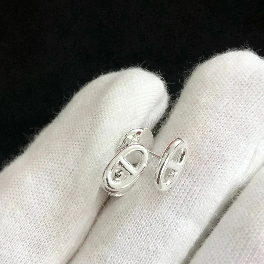 [OrnoraJewelry]CHAINE SMALL EARRINGS GOLD AND SILVER