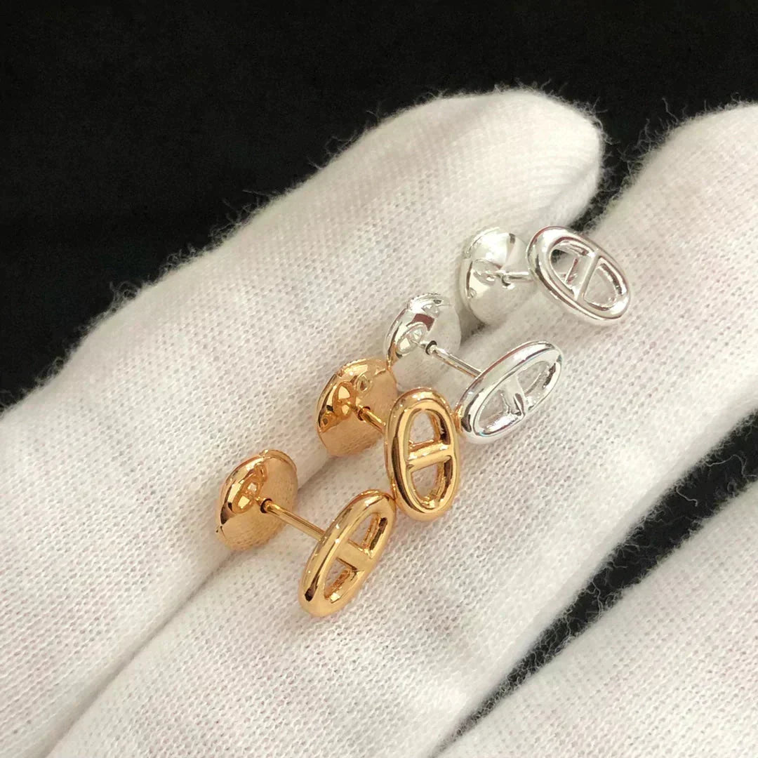 [OrnoraJewelry]CHAINE SMALL EARRINGS GOLD AND SILVER