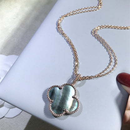 [OrnoraJewelry]CLOVER 25MM GOLD DARK MOP BIG CLOVER NECKLACE