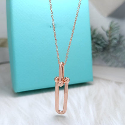 [Ornora Jewelry]HARDWEAR DROP DOUBLE LINK PEDANT NECKLACE