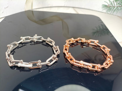 [Ornora Jewelry]HARDWEAR BRACELET PINK GOLD AND SILVER DIAMOND