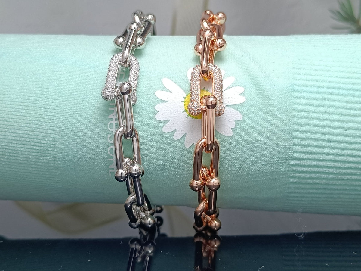 [Ornora Jewelry]HARDWEAR BRACELET PINK GOLD AND SILVER DIAMOND