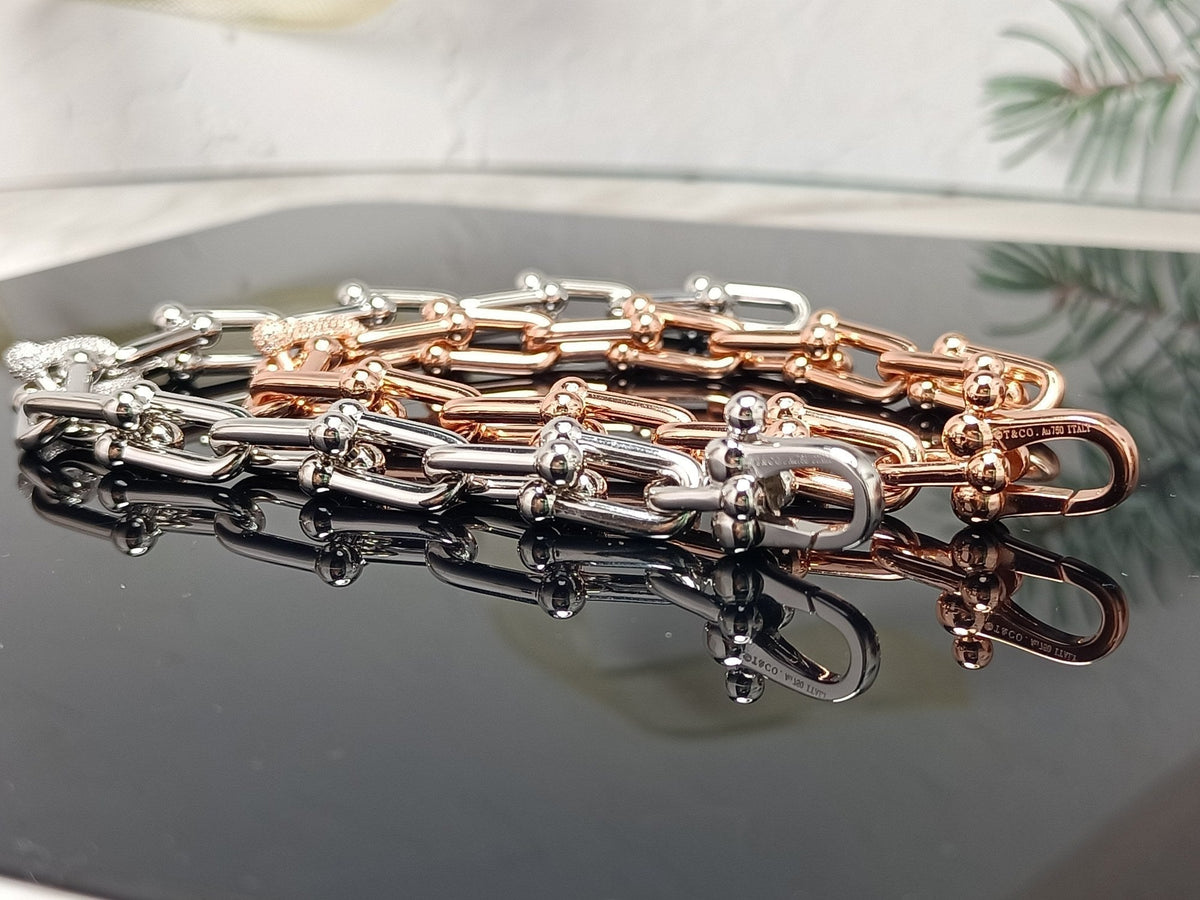 [Ornora Jewelry]HARDWEAR BRACELET PINK GOLD AND SILVER DIAMOND