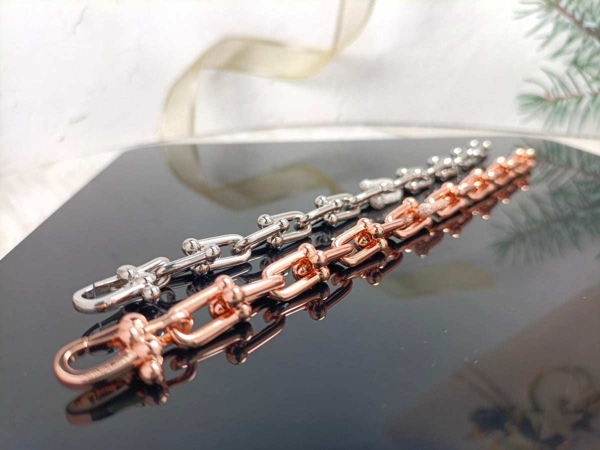 [Ornora Jewelry]HARDWEAR BRACELET PINK GOLD AND SILVER DIAMOND