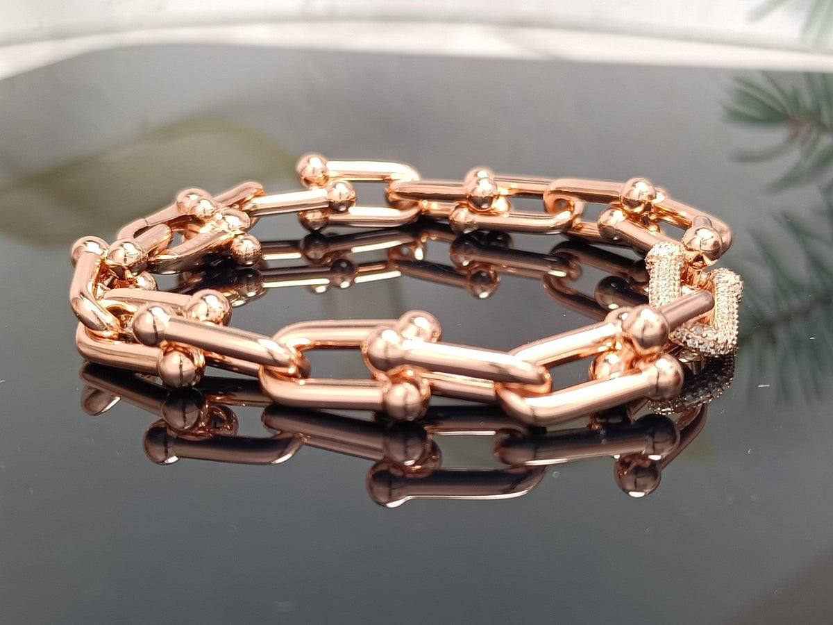[Ornora Jewelry]HARDWEAR BRACELET PINK GOLD AND SILVER DIAMOND
