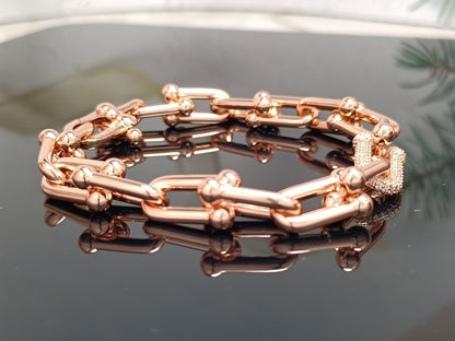 [Ornora Jewelry]HARDWEAR BRACELET PINK GOLD AND SILVER DIAMOND