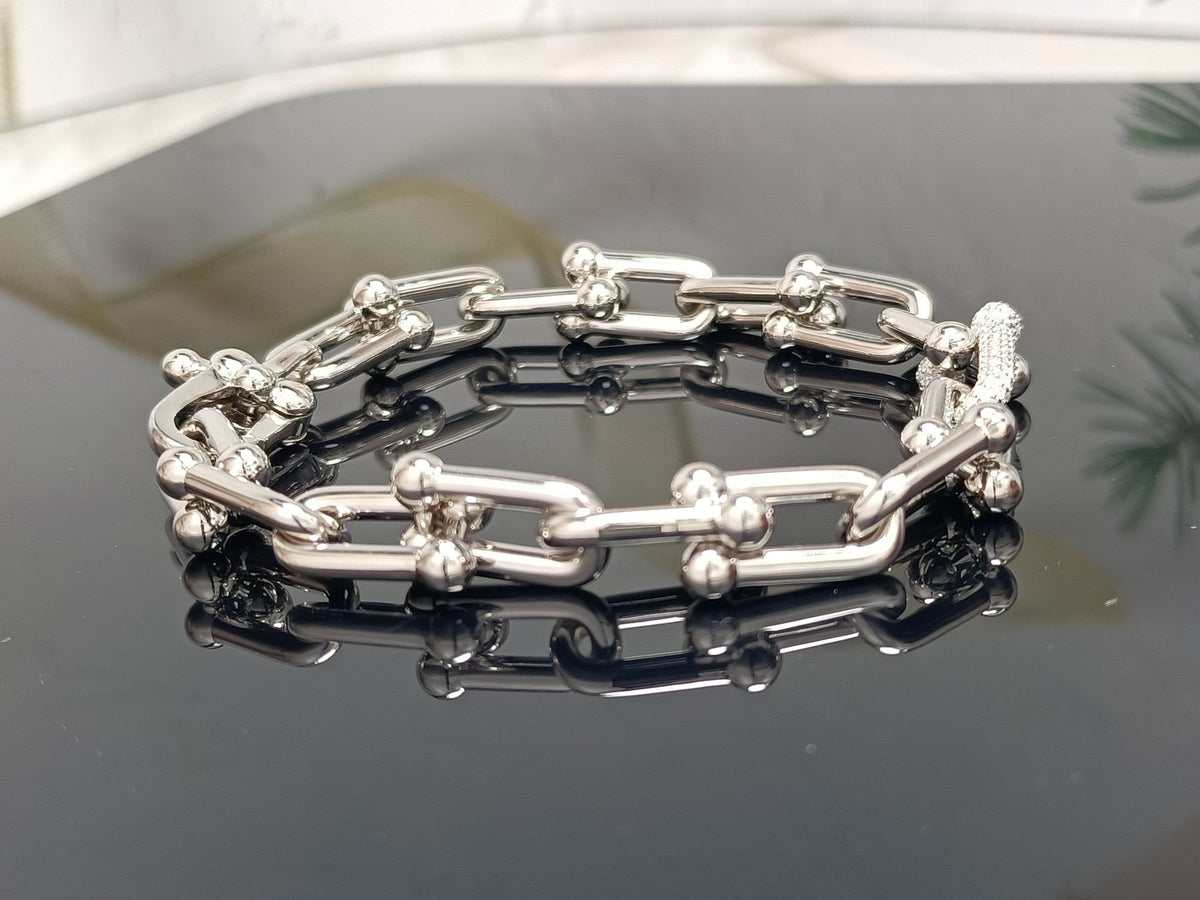 [Ornora Jewelry]HARDWEAR BRACELET PINK GOLD AND SILVER DIAMOND