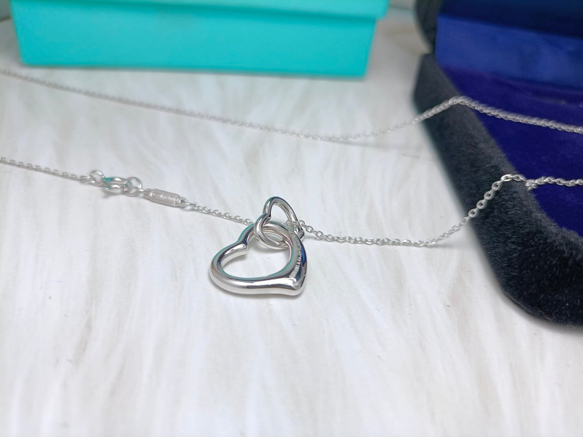 [Ornora Jewelry]DOUBLE HEART SILVER NECKLACE