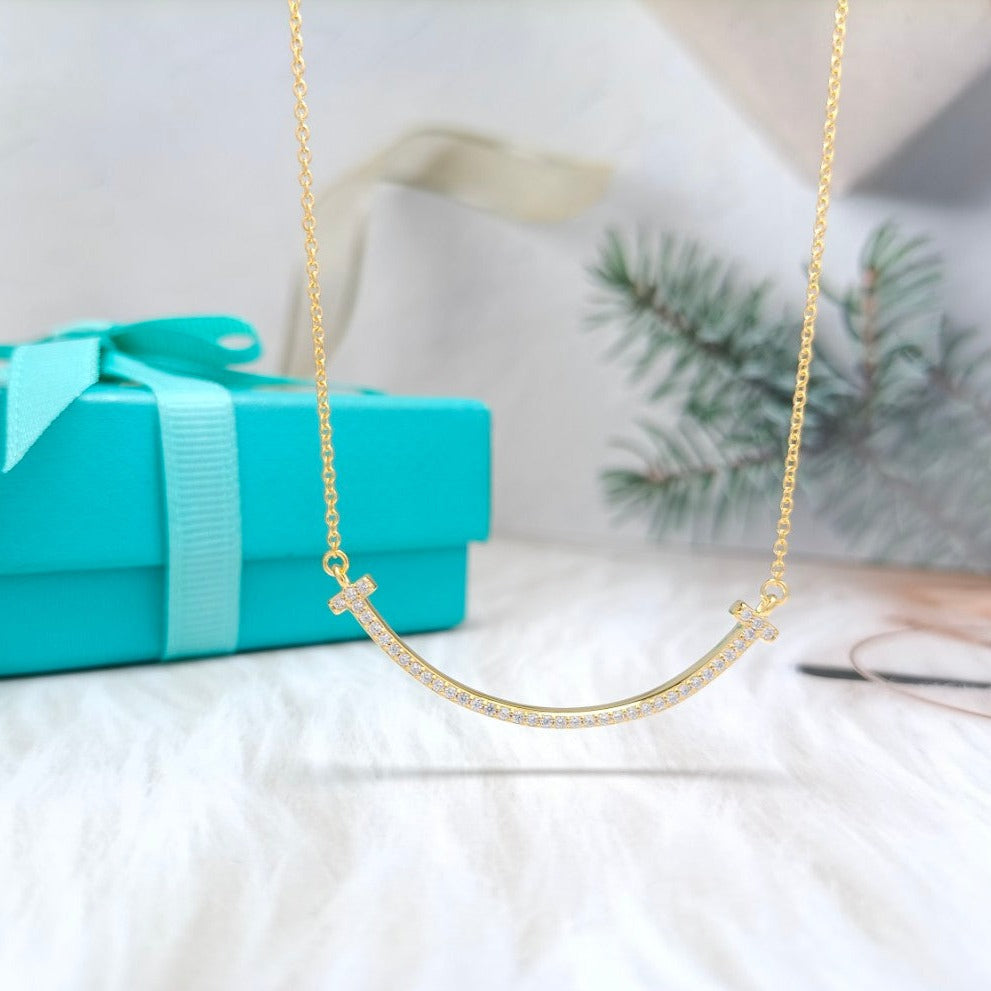[Ornora Jewelry]BIG SMILE PEDANT DIAMOND NECKLACE