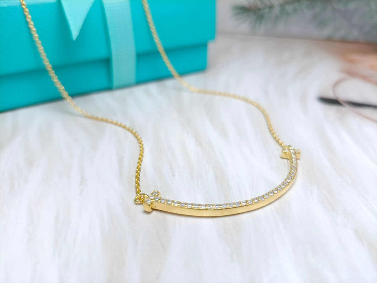 [Ornora Jewelry]BIG SMILE PEDANT DIAMOND NECKLACE