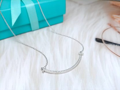[Ornora Jewelry]BIG SMILE PEDANT DIAMOND NECKLACE