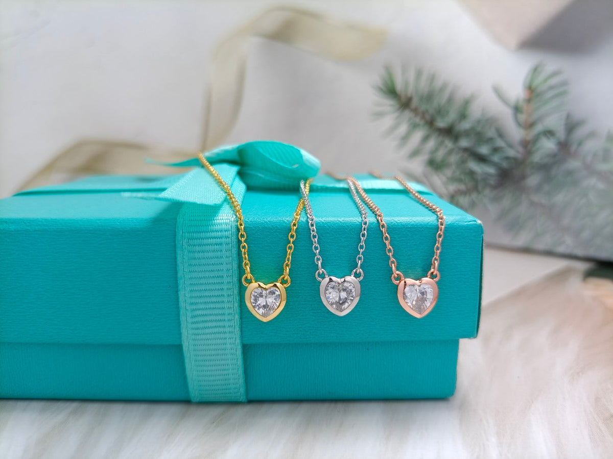 [Ornora Jewelry]HEART BIG DIAMOND NECKLACE