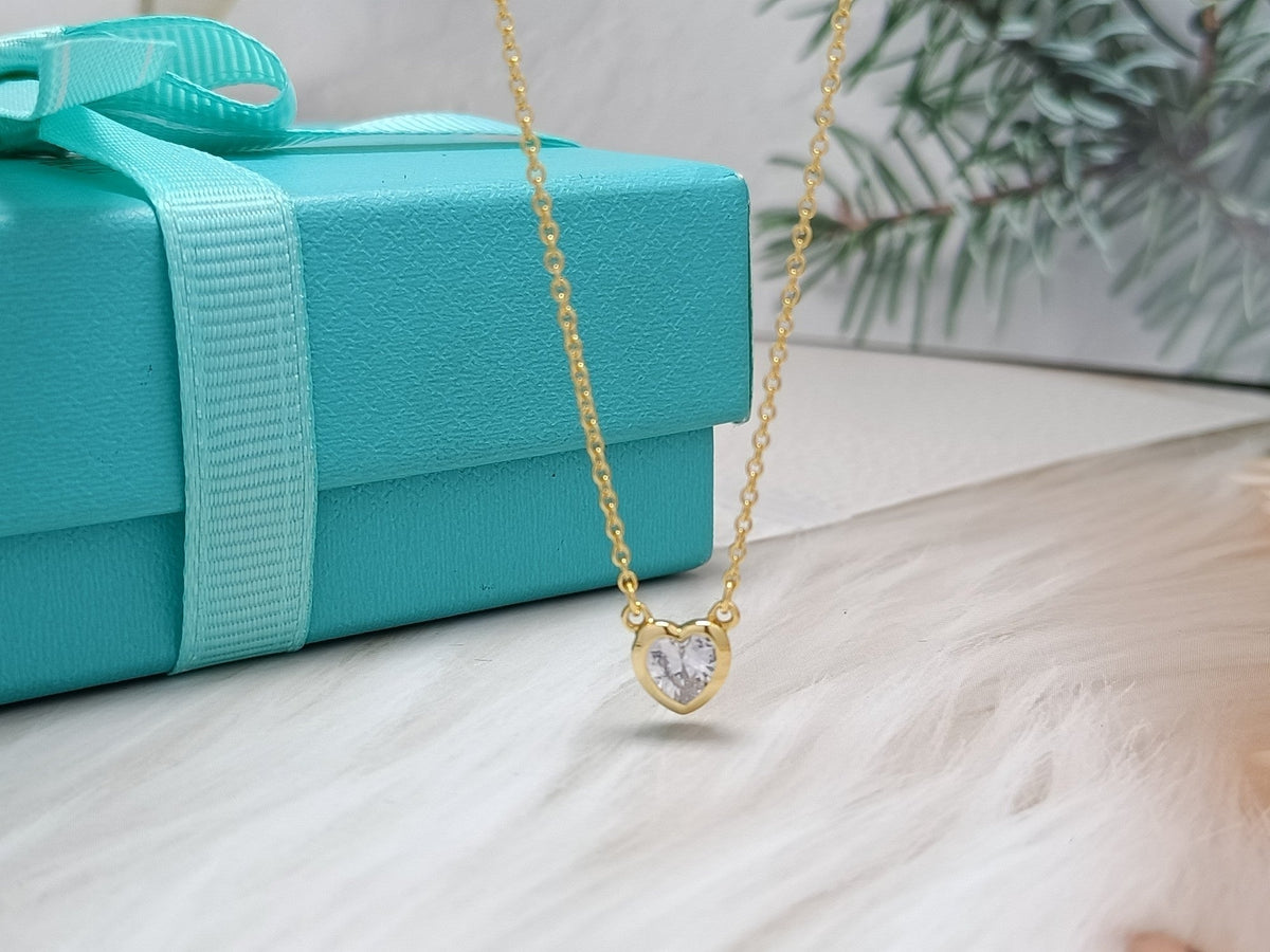 [Ornora Jewelry]HEART BIG DIAMOND NECKLACE
