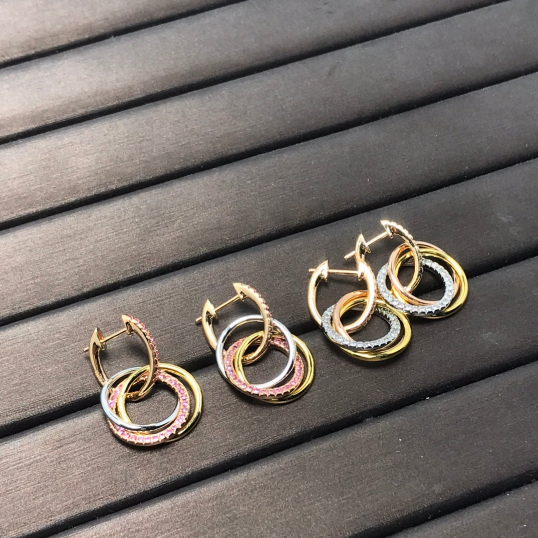 [Ornora Jewelry]TRINITY EARRINGS GOLD DIAMOND
