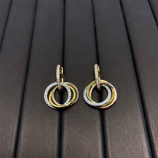 [Ornora Jewelry]TRINITY EARRINGS GOLD DIAMOND