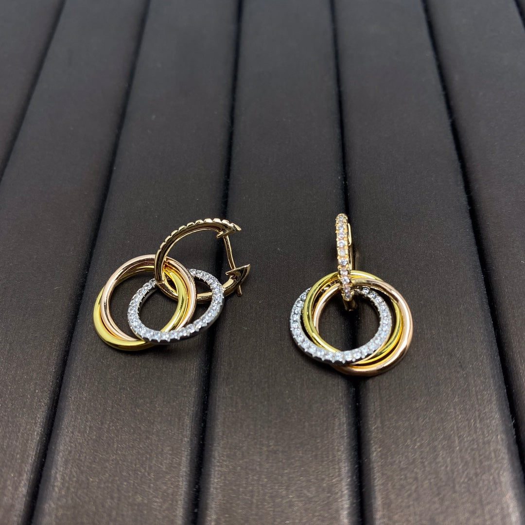 [Ornora Jewelry]TRINITY EARRINGS GOLD DIAMOND