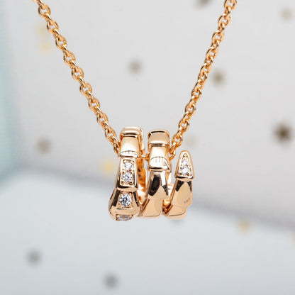 [OrnoraJewelry]SERPENTI PINK GOLD NECKLACE DIAMOND