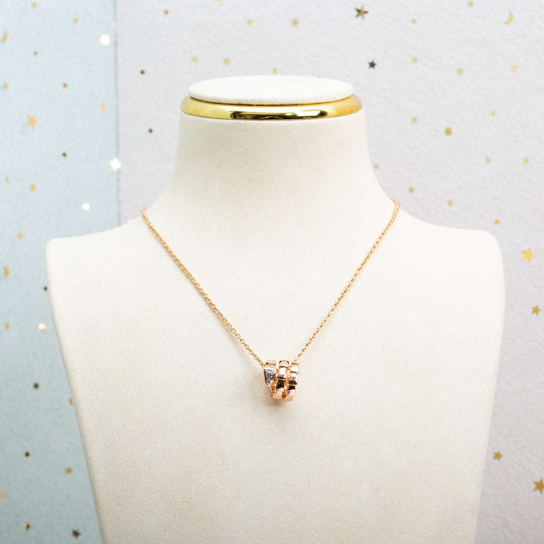 [OrnoraJewelry]SERPENTI PINK GOLD NECKLACE DIAMOND