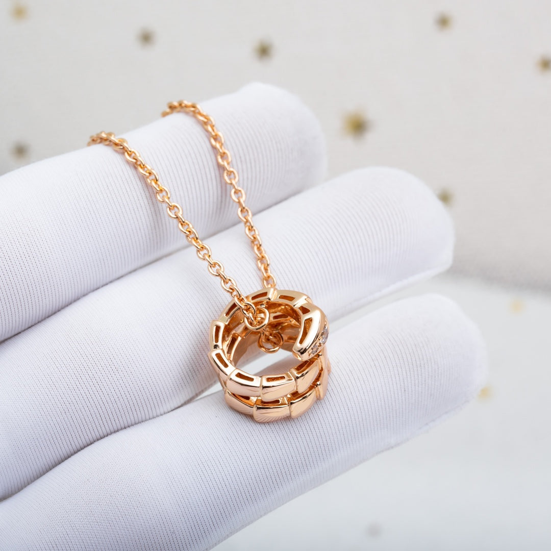 [OrnoraJewelry]SERPENTI PINK GOLD NECKLACE DIAMOND