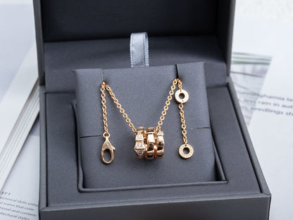 [OrnoraJewelry]SERPENTI PINK GOLD NECKLACE DIAMOND