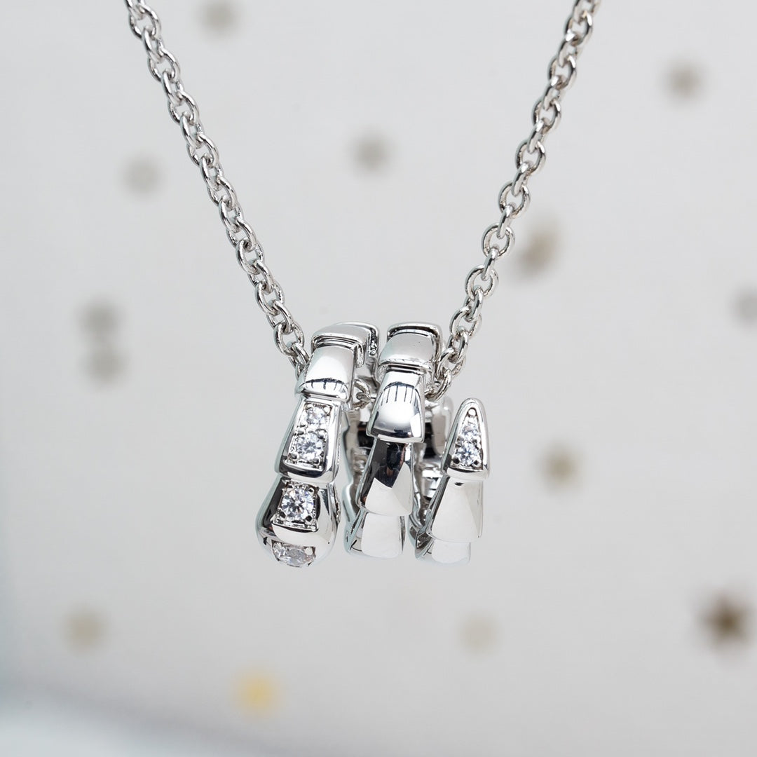 [OrnoraJewelry]SERPENTI SILVER NECKLACE DIAMOND