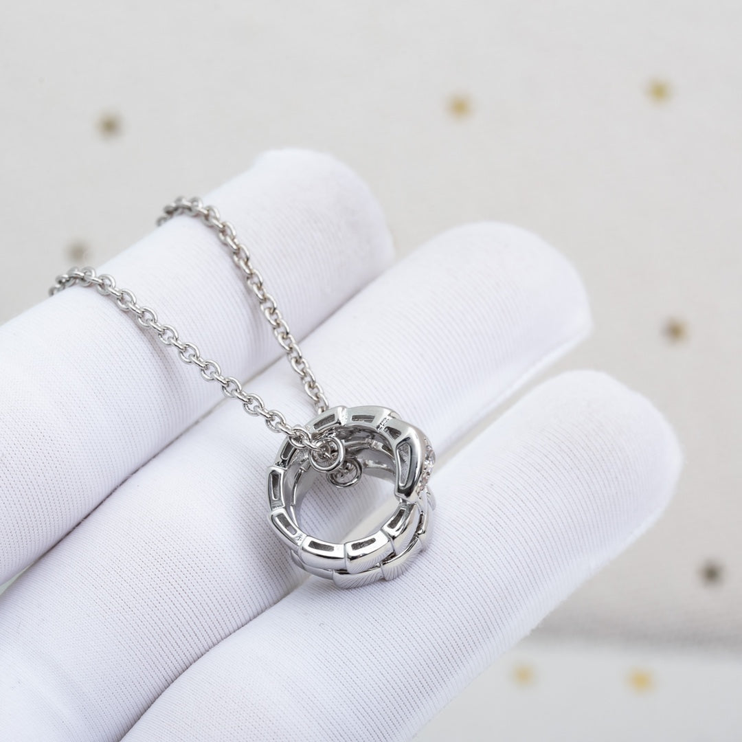 [OrnoraJewelry]SERPENTI SILVER NECKLACE DIAMOND